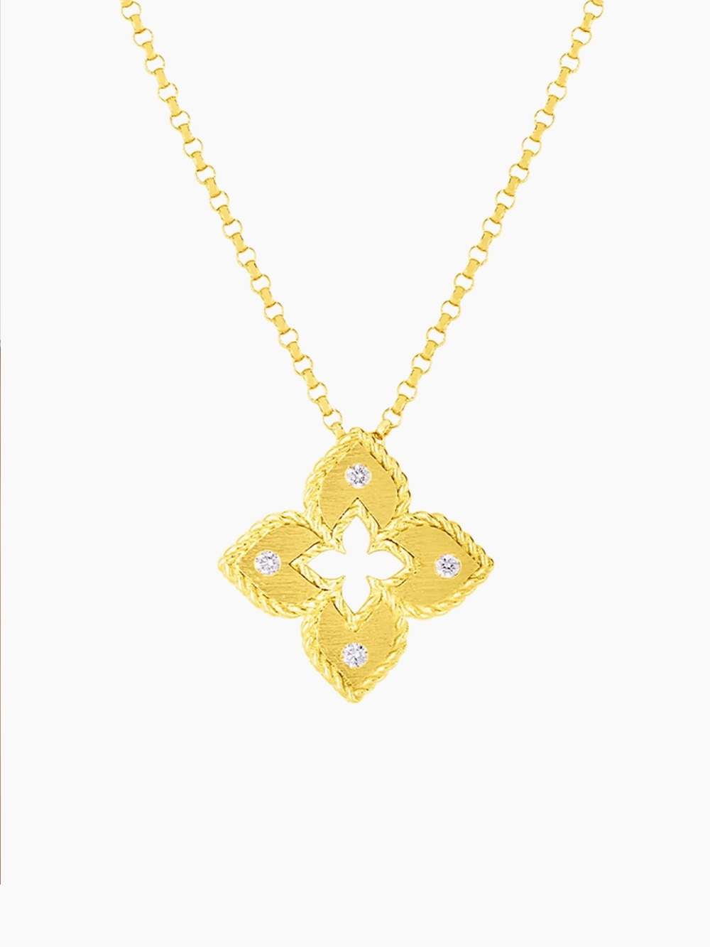 Roberto Coin Petite Venetian 18k Gold & Diamond Pendant Necklace